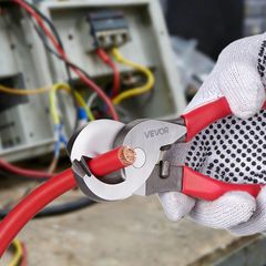 Κόφτης καλωδίων υψηλής μόχλευσης VEVOR, συμπαγής 235 mm, σφυρήλατα λεπίδες και λαβές επικαλυμμένες με PVC, Εργαλείο πένσας κοπής καλωδίων βαρέως τύπου για αλουμίνιο 4/0 AWG, μαλακό χαλκό 2/0 AWG και κ-thumb-7