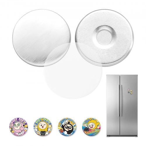 Προμήθειες VEVOR Button Maker 50 σετ μαγνήτες ψυγείου 0,98 in / 25 mm, εξαρτήματα κουμπιών με μαγνητική πλάτη, μεταλλικά κοχύλια, καθαρές μεμβράνες Mylar και χαρτιά λευκού κύκλου, για DIY σπιτιού και