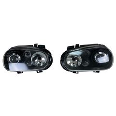 ΦΑΝΑΡΙΑ ΕΜΠΡΟΣ Headlights Vw Golf IV R32 - Black μαύρα , χωρίς λάμπες (Η7) - σετ 2τμχ.