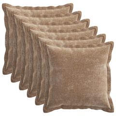 vidaXL Κάλυμμα Μαξιλαριού 6 τμχ. HOUTEN Καφέ 30 x 30 cm