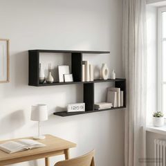 vidaXL Ράφι Τοίχου Μαύρη Δρυς 100 x 12 x 50,5 εκ Επεξεργασμένο Ξύλο