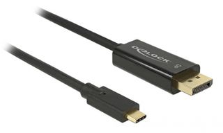 DELOCK καλώδιο USB-C σε DisplayPort 85256, DP Alt Mode, 4K, 2m, μαύρο