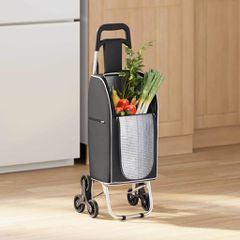 vidaXL Καρότσι Αγορών Μαύρο 39,5 x 33 x 93 εκ Ύφασμα Oxford