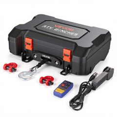 Φορητό βαρούλκο VEVOR, ηλεκτρικό βαρούλκο 1587 kg 12V DC με συνθετικό σχοινί, ασύρματα και ενσύρματα τηλεχειριστήρια, κιτ ανάκτησης τύπου κουτιού με Fairlead, γάντζο Clevis, ιμάντα για εργασίες έλξης