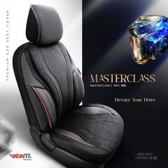 Καλύμματα Αυτοκινήτου Otom Masterclass Design Universal Sued / Rachel / Δερματίνη Σετ Εμπρός / Πίσω 11 Τεμαχίων Μαύρο Με Κόκκινο Κέντημα MST-102-thumb-2