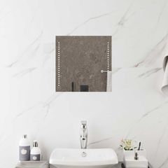vidaXL Καθρέφτης μπάνιου LED Διαφανές 40 x 40 cm σκληρυμένο γυαλί