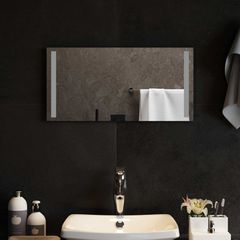 vidaXL Καθρέφτης μπάνιου LED Διαφανές 60 x 30 cm σκληρυμένο γυαλί