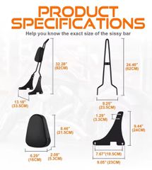 Πλάτη σέλας Sissy bar για Harley Davidson Sportster 883, 1200 2004-2020-thumb-1