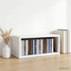 vidaXL Ράφι Αποθήκευσης CDs Λευκό 40 x 17 x 17 εκ. Επεξεργασμένο Ξύλο