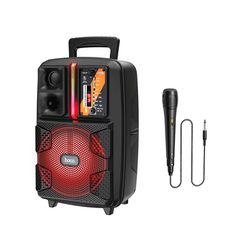 Φορητό Ηχοσύστημα Trolley Hoco BS37 Karaoke Μαύρο 10W BT V5.0 TWS με Μικρόφωνο και Υποστήριξη FM, USB, AUX