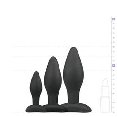 Black Silicone Buttplug Set-thumb-4