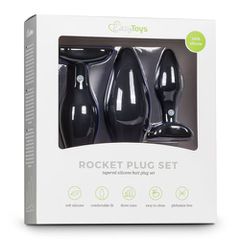 Black Silicone Buttplug Set-thumb-1