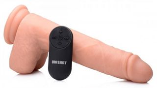 Vibrating & Thrusting XL Dildo with Suction Cup and Balls-thumb-2