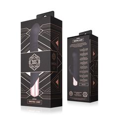 Rosy Gold - Rabbit Vibrator with thrusting function - Black-thumb-8