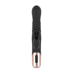 Rosy Gold - Rabbit Vibrator with thrusting function - Black-thumb-4