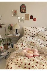 Stewehome Σετ παπλωματοθήκης με σχέδιο λουλουδιών από βαμβάκι για διπλό κρεβάτι 220x200 cm
