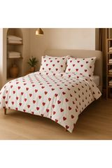 Stewehome Σετ παπλωματοθήκης με σεντόνι με λάστιχο για διπλό κρεβάτι 195x230 cm