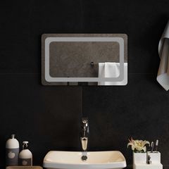 vidaXL Καθρέφτης μπάνιου LED Διαφανές 50 x 30 cm σκληρυμένο γυαλί
