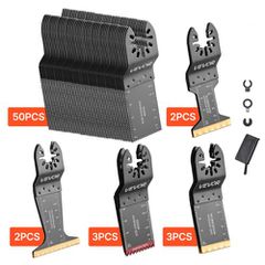 VEVOR 60PCS ταλαντευόμενες λεπίδες πριονιού, κιτ λεπίδων πολλαπλών εργαλείων γρήγορης απελευθέρωσης γενικής χρήσης, 5 τύπων ταλαντευόμενες λεπίδες πολλαπλών εργαλείων για ξύλο πλαστικό μέταλλο, συμβατ