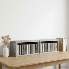 vidaXL Ράφι Αποθήκευσης CDs 2 τμχ. Γκρι Σκυροδέματος 40 x 17 x 17 εκ.