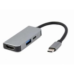 Cablexpert USB-C Docking Station με HDMI 4K PD Ασημί (A-CM-COMBO3-02)