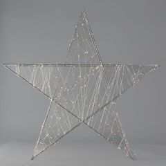 ΑΣΤΕΡΙ ΦΩΤΙΖΟΜΕΝΟ 50cm, 160 LED, 4,5V ΜΕΤΑΣΧΗΜΑΤΙΣΤΗ, TIMER, ΑΣΗΜΙ ΜΕΤΑΛΛΙΚΟΣ ΣΚΕΛΕΤΟΣ, ΑΣΗΜΙ ΧΑΛΚΙΝΟ ΚΑΛΩΔΙΟ, ΘΕΡΜΟ ΛΕΥΚΟ LED, ΠΡΟΕΚΤΑΣΗ ΠΑΡΟΧΗΣ 5m, IP44 Eurolamp 600-22462