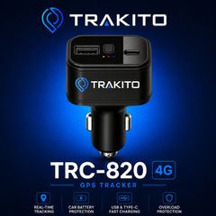 TRAKITO™ TRC-820 GPS Tracker στον αναπτήρα του αυτοκινήτου με SOS πλήκτρο και 2 θύρες φόρτισης