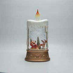 ΕΠΙΤΡΑΠΕΖΙΟ ΔΙΑΚΟΣΜΗΤΙΚΟ ΣΕ ΣΧΗΜΑ ΚΕΡΙΟΥ, ΜΕ ΑΓΙΟ ΒΑΣΙΛΗ ΚΑΙ ΕΛΚΥΘΡΟ, ΜΕ ΝΕΡΟ ΣΤΟ ΕΣΩΤΕΡΙΚΟ, ΦΩΤΙΖΟΜΕΝΟ, ΜΠΑΤΑΡΙΑΣ, TIMER, 15.5x9.5x30cm Eurolamp 600-48149