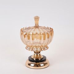 ΦΟΝΤΑΝΙΕΡΑ ΓΥΑΛΙΝΗ ΜΕ ΜΕΤΑΛΛΟ XΡΥΣΗ 15x27cm Eurolamp 752-21080