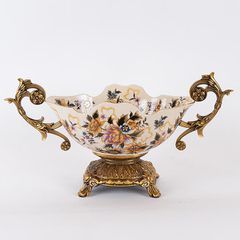 ΦΟΝΤΑΝΙΕΡΑ ΠΟΡΣΕΛΑΝΙΝΗ ΛΕΥΚΗ - ΧΡΥΣΗ 47x19x25cm Eurolamp 752-21036