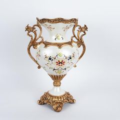 ΒΑΖΟ ΠΟΛΥΡΕΖΙΝ ΛΕΥΚΟ - ΧΡΥΣΟ 31x19x45cm Eurolamp 752-21010