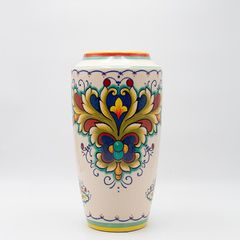 ΒΑΖΟ ΚΕΡΑΜΙΚΟ ΜΠΕΖ-ΧΡΩΜΑΤΙΣΤΟ 17x17x33cm Eurolamp 819-00186
