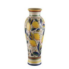 ΒΑΖΟ ΚΕΡΑΜΙΚΟ ΜΠΕΖ-ΜΕ ΛΕΜΟΝΙΑ 21x21x46.5cm Eurolamp 819-00180
