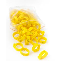 ΑΡΙΘΜΗΜΕΝΑ ΔΑΧΤΥΛΙΔΙΑ YELLOW ΓΙΑ ΚΟΤΕΣ ΚΙΤΡΙΝΑ (100 τεμ).ΔΙΑΜΕΤΡΟΣ 2cm.(Τιμή τμχ )