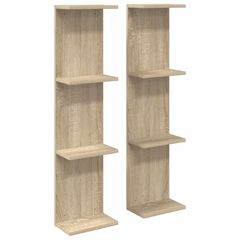 vidaXL Ράφι Τοίχου 2 τμχ. Sonoma Δρυς 22 x 15 x 100 εκ