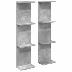 vidaXL Ράφι Τοίχου 2 τμχ. Γκρι Σκυροδέματος 22 x 15 x 100 εκ