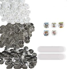 VEVOR 500 Σετ 1,25 ιντσών 32 χιλιοστών καρφίτσα κουμπιά κουμπιά, DIY στρογγυλά εξαρτήματα σήματος κουμπιού, το σετ περιλαμβάνει μεταλλικό επάνω μέρος, πλαστικό/μεταλλικό κουμπί, διαφανές φιλμ και κενό