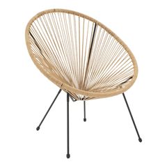 Πολυθρόνα Acapulco μεταλλο σε μαύρη-pe rattan σε φυσική απόχρωση 68.5x74.5x84εκ