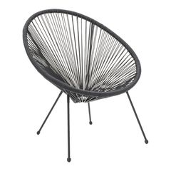 Πολυθρόνα Acapulco μεταλλο-pe rattan σε μαύρη απόχρωση 68.5x74.5x84εκ