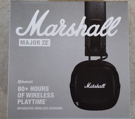 Σφραγισμένα Marshall Major IV Ασύρματα On Ear Ακουστικά με 80 ώρες Λειτουργίας + Quick Charge Black
