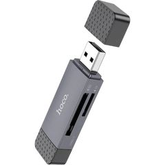 Hoco Card Reader 2in1 Usb A + Type C 2.0 Metal Gray