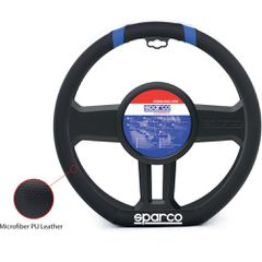 SPARCO 169.SPC1114BL Κάλυμμα Τιμονιού Δερματίνη Medium μαύρο-μπλε 1τμχ