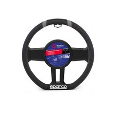 SPARCO 169.SPC1114GR Κάλυμμα Τιμονιού Δερματίνη Medium μαύρο-γκρι 1τμχ