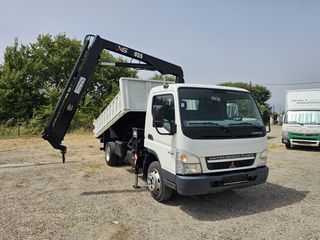 Mitsubishi Canter 2010 7C18  Γερανός Hiab XS 055-2  Ανατρεπόμενη Καρότσα-thumb-3