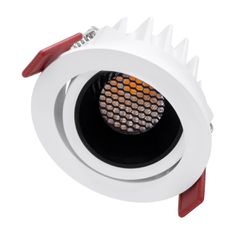 Χωνευτό Κινούμενο Φωτιστικό Downlight Σποτ με Honeycomb Anti-Glare Reflector LED 10W 1250lm 38° AC 220-240V IP20 Θερμό Λευκό 2700K - Bridgelux COB Chip & TÜV SÜD Driver - Λευκό & Μαύρο Ματ - Μ8.5 x Π8