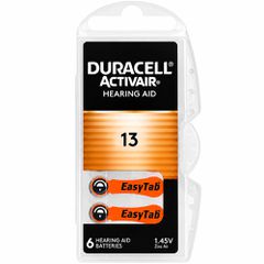 Μπαταρίες Ακουστικών Βαρηκοΐας Duracell 13 Activair 1,45V Τεμ. 6