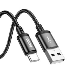 Καλώδιο σύνδεσης Hoco X89 Wind USB-A σε USB-C 3A Braided Μαύρο 2m