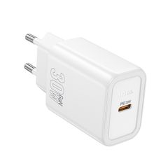 Φορτιστής Ταξιδίου Hoco N62 Gentle με 1 Εξόδο Φόρτισης GaN USB-C Quick Charge PD30W 5V 3.0A Λευκός