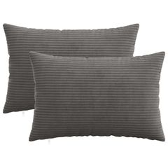 vidaXL Κάλυμμα Μαξιλαριού 2 pcs HEERLEN Σκούρο Γκρι 30 x 50 cm