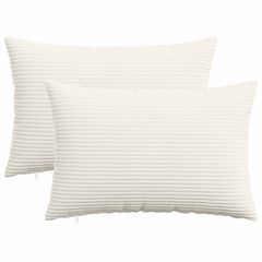 vidaXL Κάλυμμα Μαξιλαριού 2 pcs HEERLEN Κρεμ 30 x 50 cm κορντουρόι